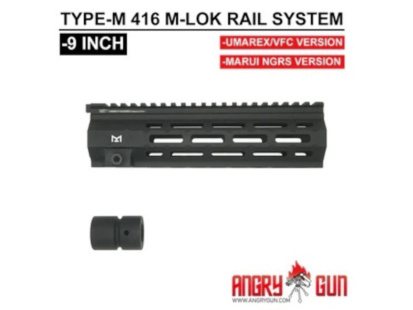 Angry Gun 9" Type-M 416 M-LOK Rail System - Marui NGRS Version