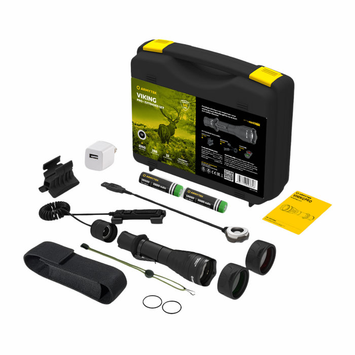 Armytek Viking Pro Flashlight Extended Set - Black