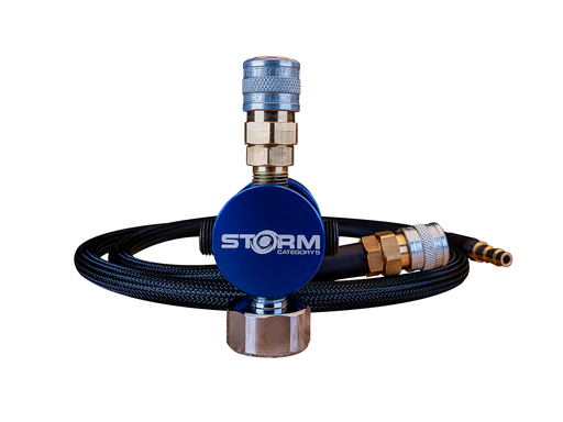 Wolverine Storm Cat 5 OnTank HPA Regulator Blue w/ Remote Line