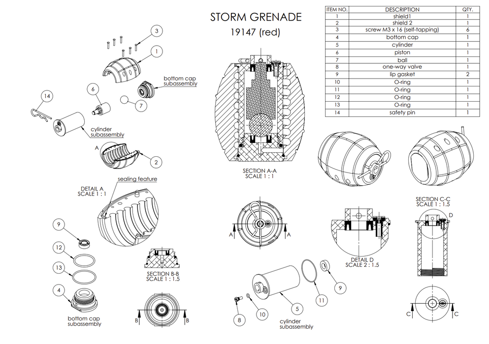 ASG Storm Grenade Shell Seals
