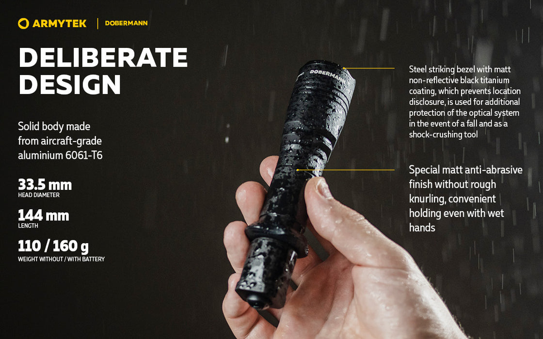 Armytek Dobermann Flashlight Extended Set - Black