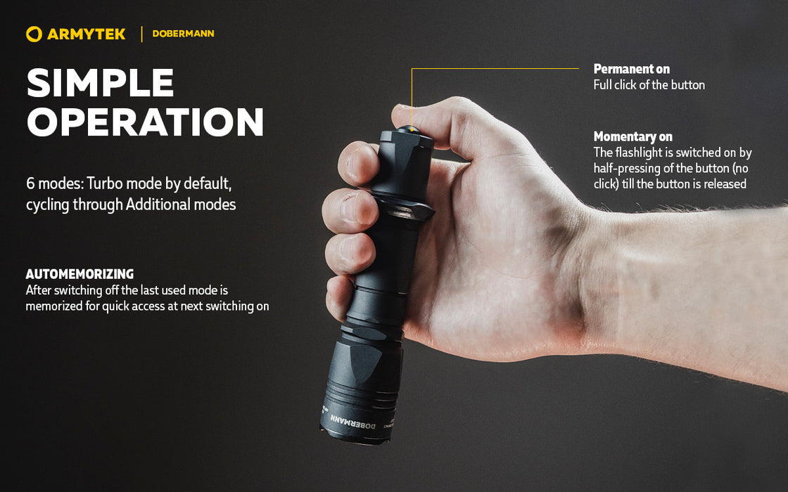 Armytek Dobermann Flashlight Extended Set - Black