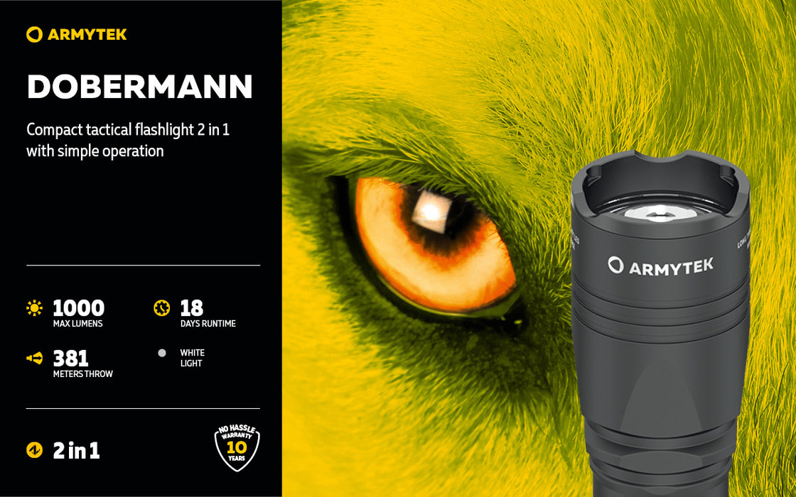 Armytek Dobermann Flashlight Extended Set - Black