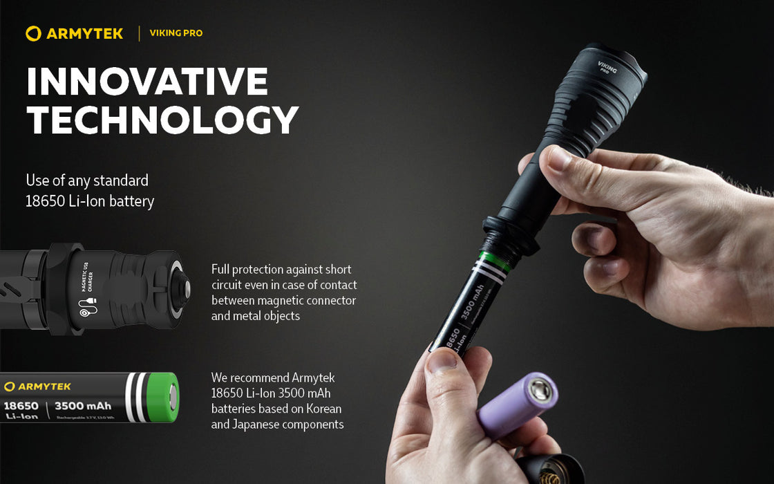 Armytek Viking Pro Flashlight Extended Set - Black