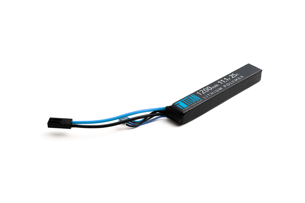 Titan 11.1V 1200mAh 25C LIPO Battery - Small Stick (Tamiya Connector)