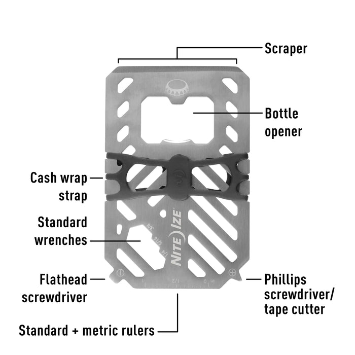 Nite Ize Financial Multi Tool Wallet - Silver