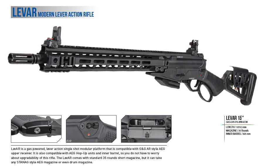 G&G LevAR 15" Lever Action Rifle - Black