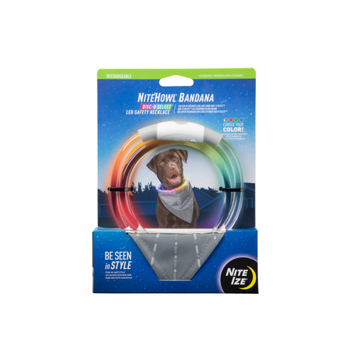 Nite Ize NiteHowl Bandana Disc-O Select LED Safety Necklace - Grey