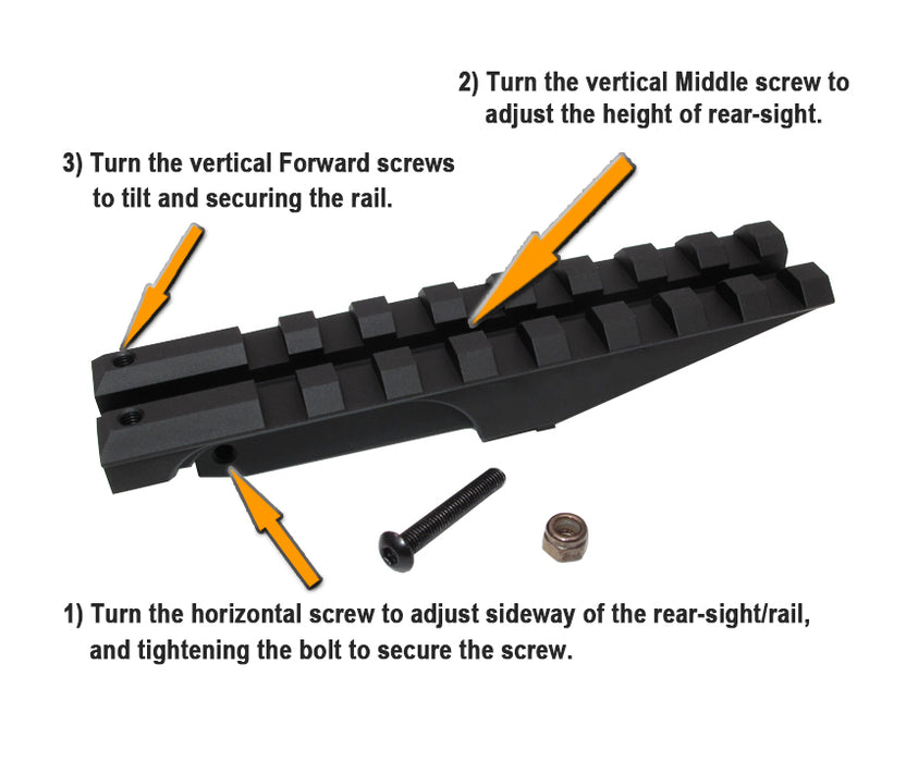 Wii Tech Rear Sight Rail - Tokyo Marui AK Recoil Shock