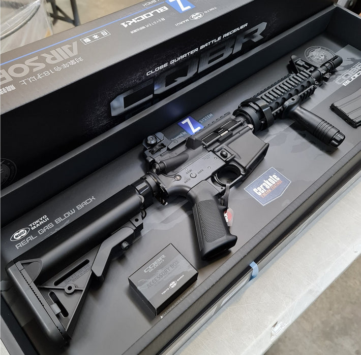 Tokyo Marui CQBR Block 1 GBB Rifle in box