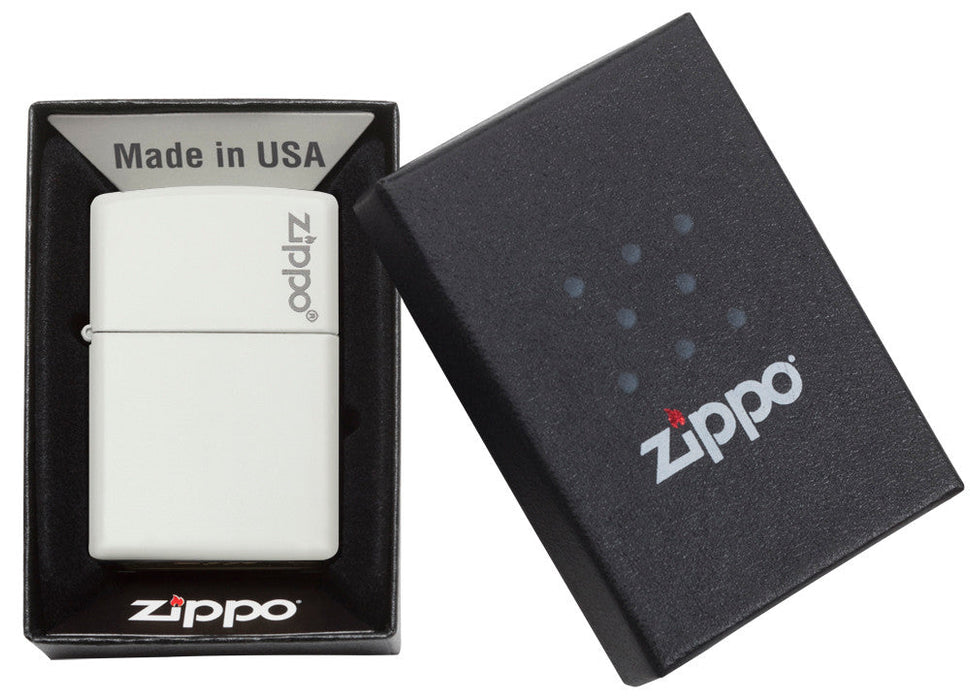 Zippo White Matte Zippo Logo Lighter - 60001270