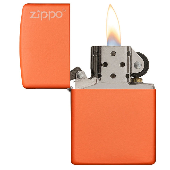 Zippo Orange Matte Zippo Logo Lighter - 60001268
