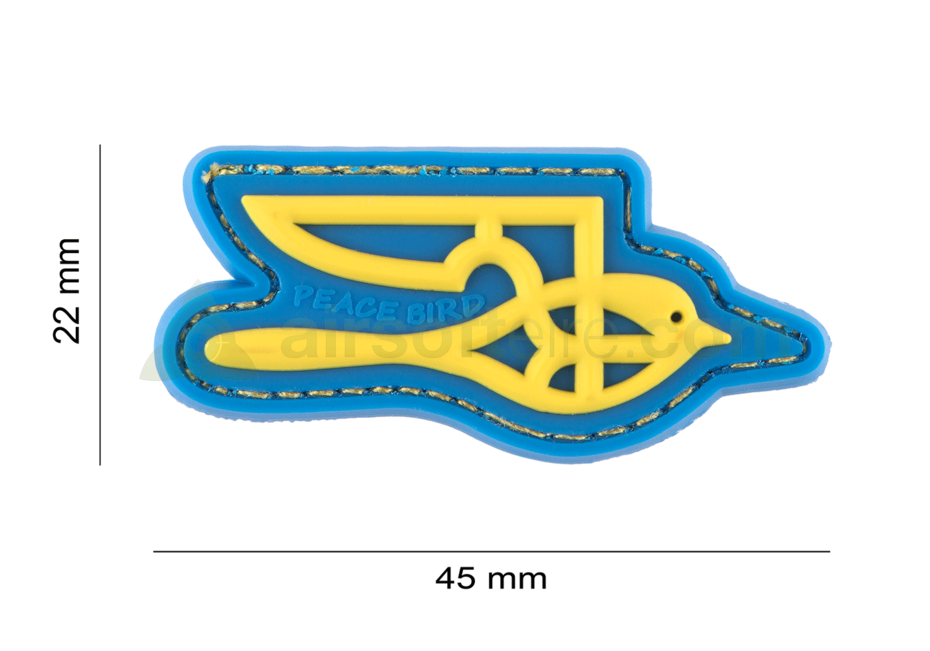 3D Rubber Peace Bird Patch - Blue/Yellow