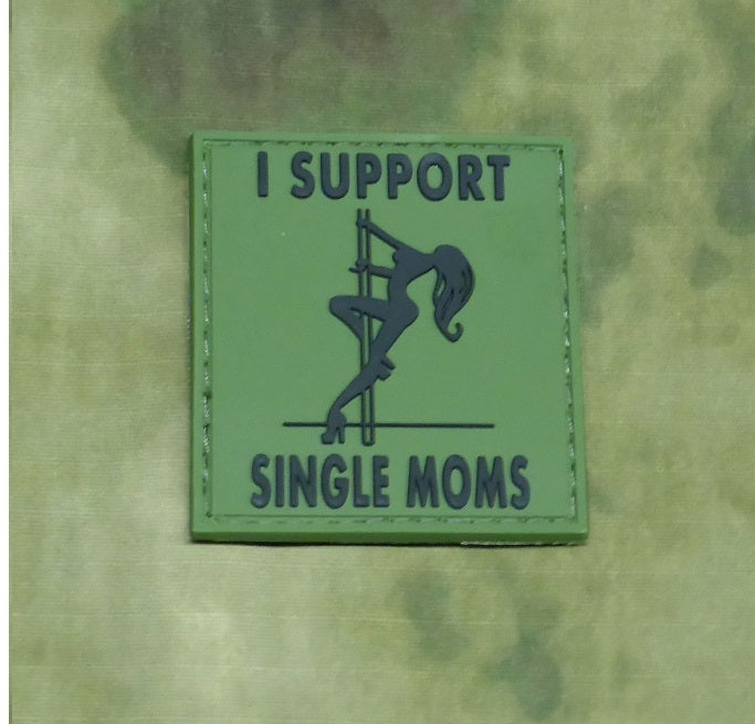 JTG 3D Rubber I Support Single Moms Patch - Olive Drab