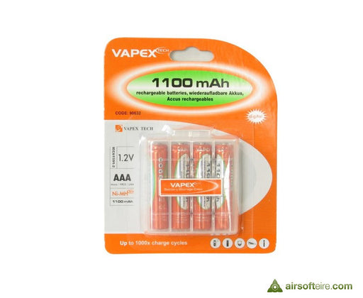 Vapex AAA NiMH Rechargeable Battery 4 Pack (1100mAh)