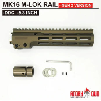 Angry Gun MK16 M-LOK Rail 9.3" - Gen 2 Version - DDC