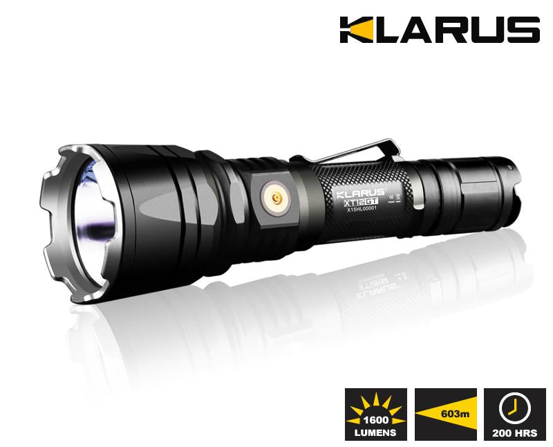 Klarus XT12GT Flashlight & Battery - 1600LM