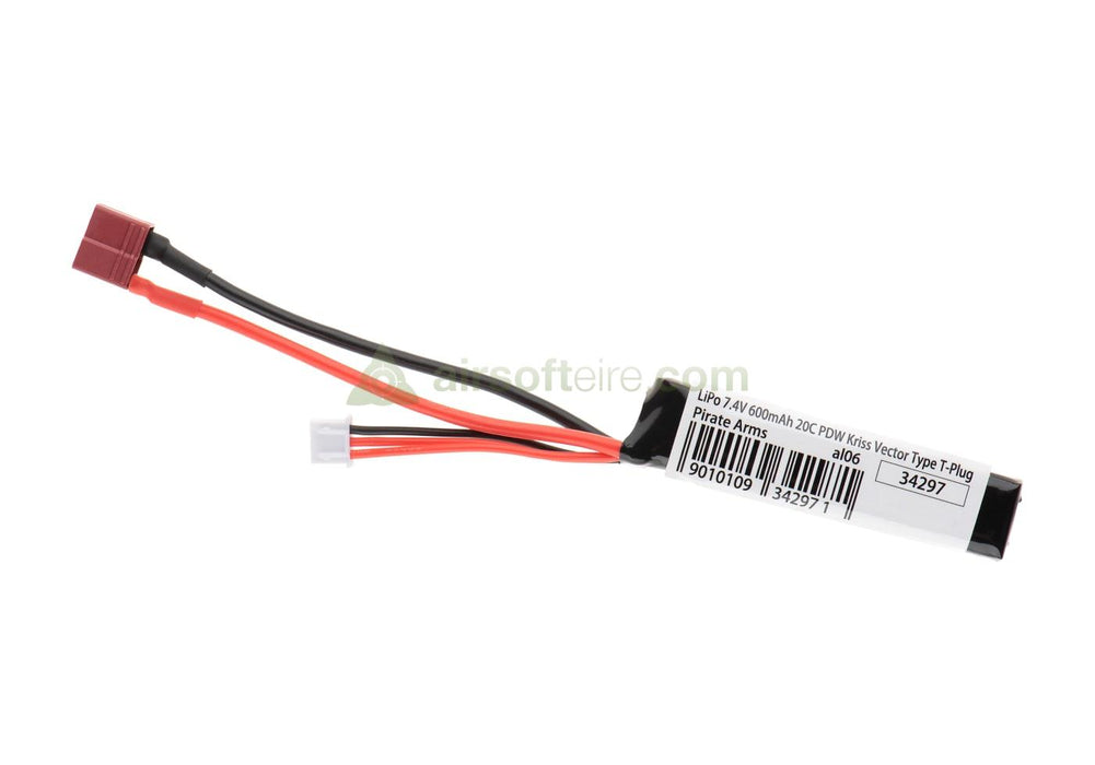 Pirate Arms 7.4V 600mAh Li-Po Battery - Deans