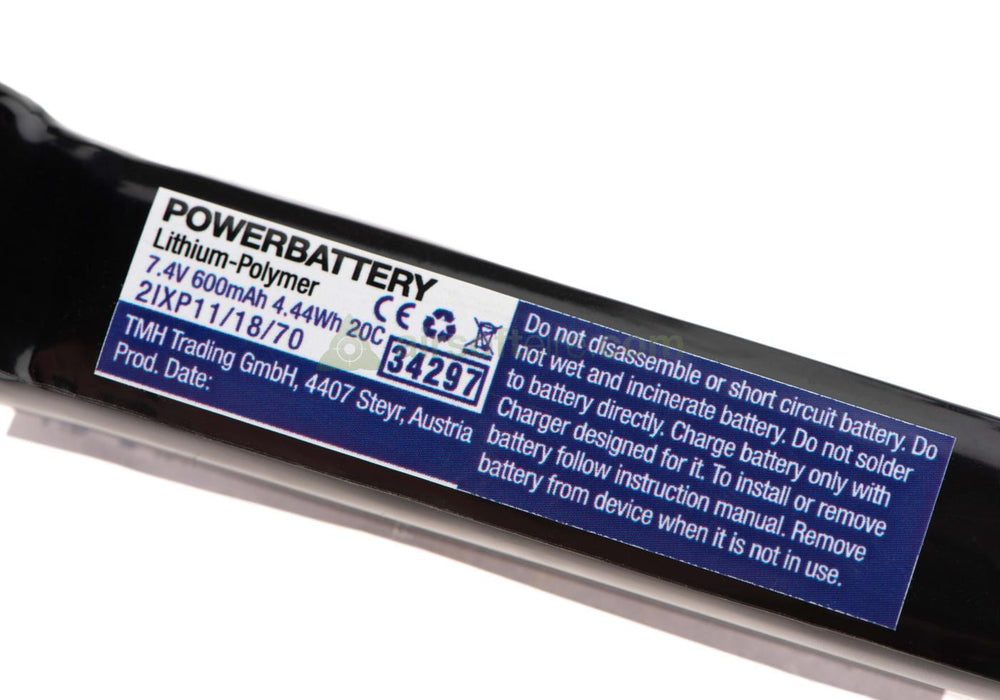 Pirate Arms 7.4V 600mAh Li-Po Battery - Deans