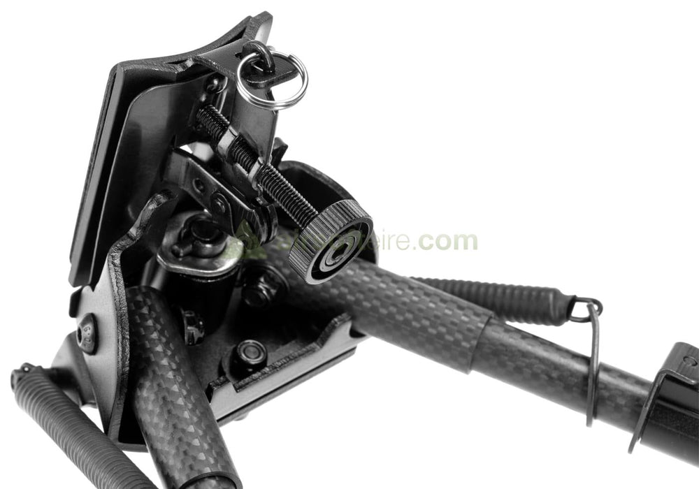 Rokstad Universal 6-9" Carbon Fiber Bipod - QD Stud / RIS 20mm Rail