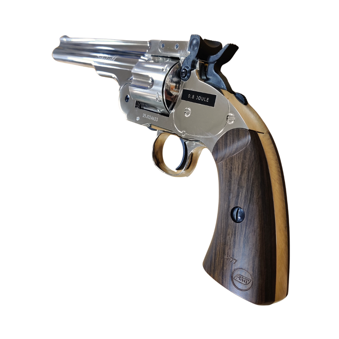 ASG 6" Schofield - Silver & Wooden Grip