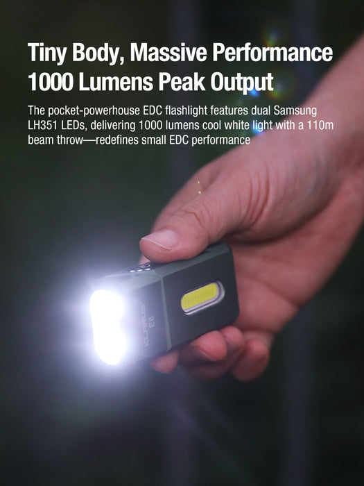 Klarus E8 EDC Flashlight - 1000LM - OD