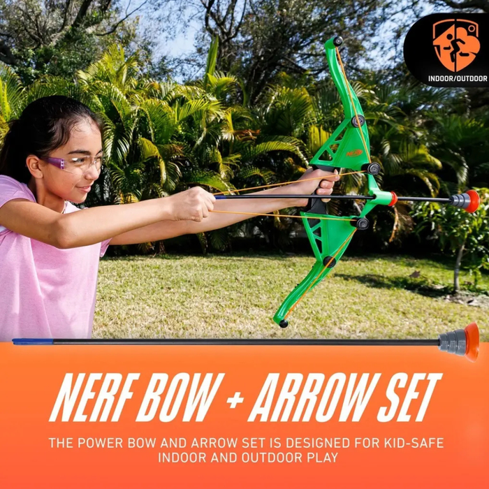 Nerf Power Bow & Arrow - 3 Arrows + Target