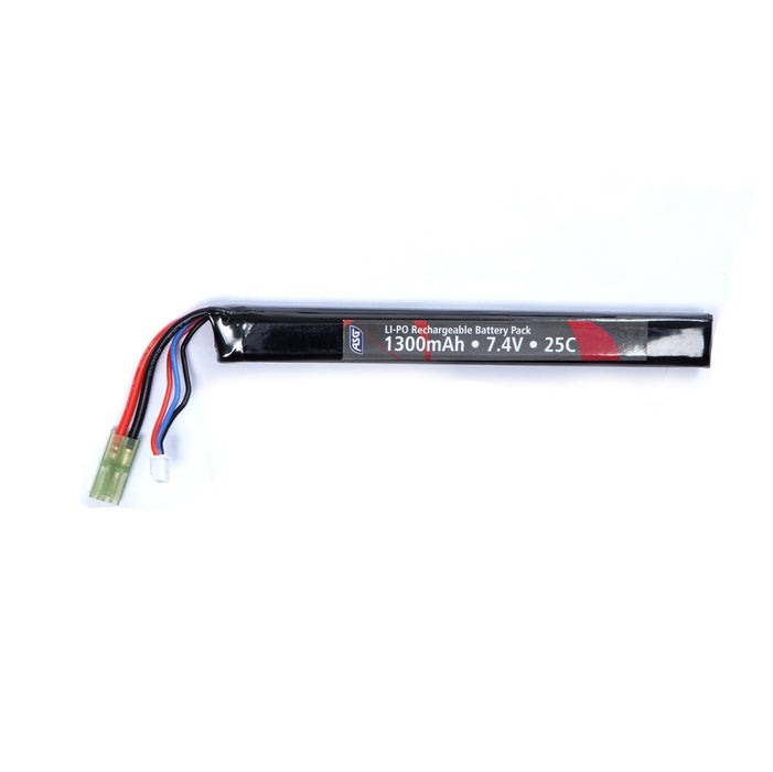 ASG 7.4V 1300mAh 25C LIPO Battery - Long Stick