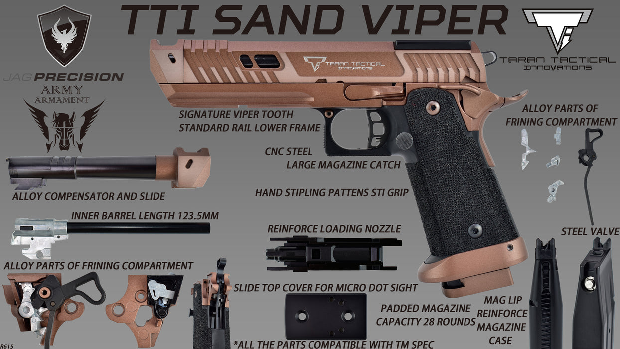 Army Armament Taran Tactical Sand Viper GBB Pistol