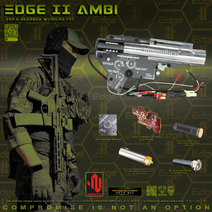 APS Edge ll Ambidextrous V2 Gearbox - Rear Wired