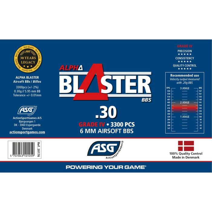 ASG Alpha Blaster 0.30g 3300 BBs in Bottle