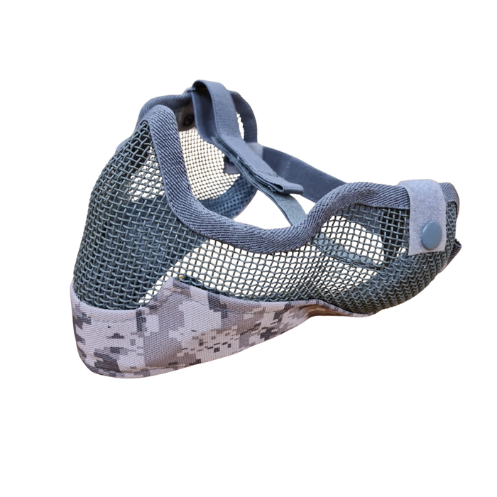 Osway Gear Mesh Half Face Mask With Cheek Pads & Ear Protection - Digital Grey