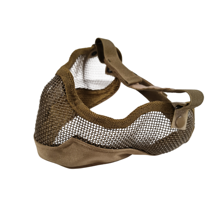 Osway Gear Mesh Half Face Mask With Cheek Pads & Ear Protection - Tan