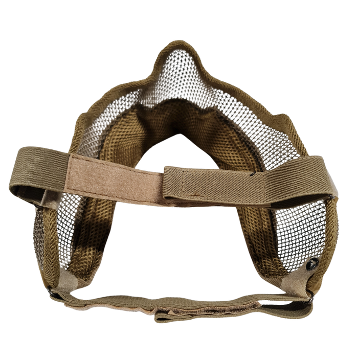 Osway Gear Mesh Half Face Mask With Cheek Pads & Ear Protection - Tan