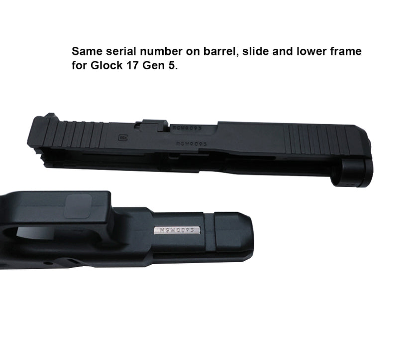 Wii Tech CNC Steel Serial Number Plate - Tokyo Marui G17 Gen 5