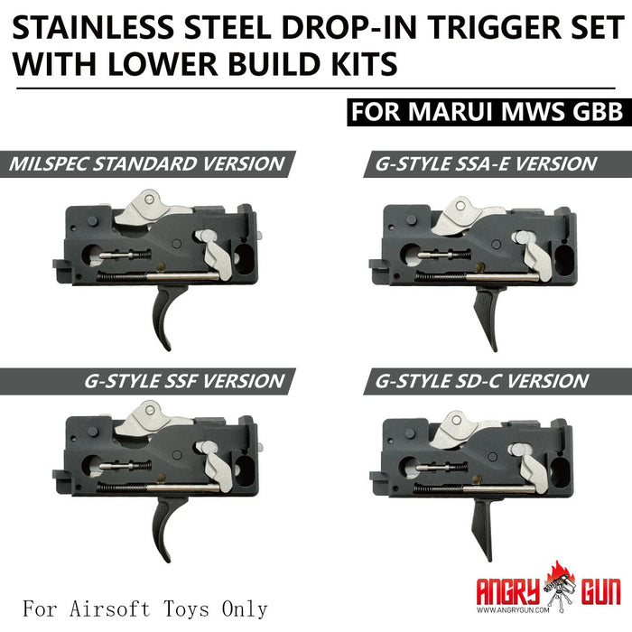 Angry Gun Stainless Drop-In Trigger Set for Marui MWS - Standard Version