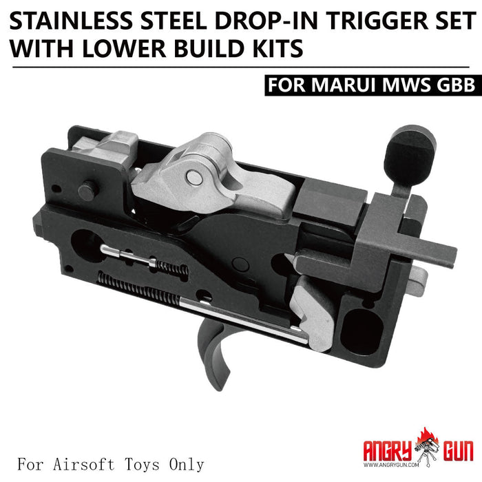 Angry Gun Stainless Drop-In Trigger Set for Marui MWS - G-Style SSA-E Version