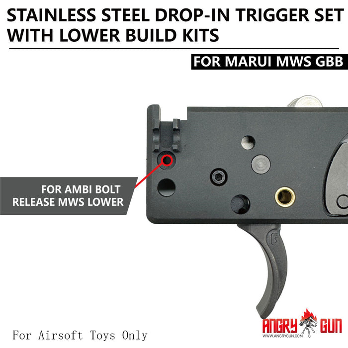 Angry Gun Stainless Drop-In Trigger Set for Marui MWS - Standard Version
