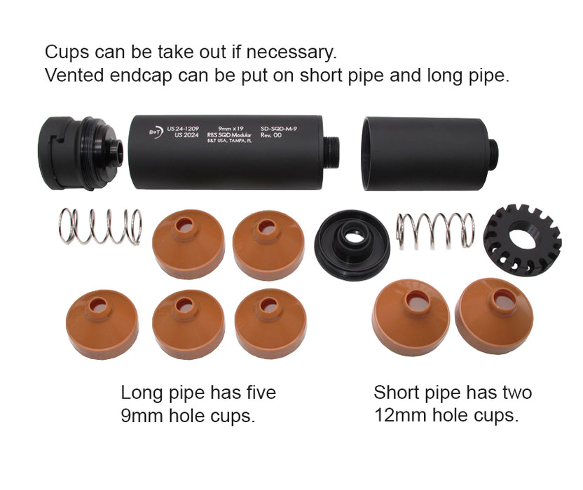 Wii Tech MP5 SQD-M-9 CNC 6061 Aluminium Silencer