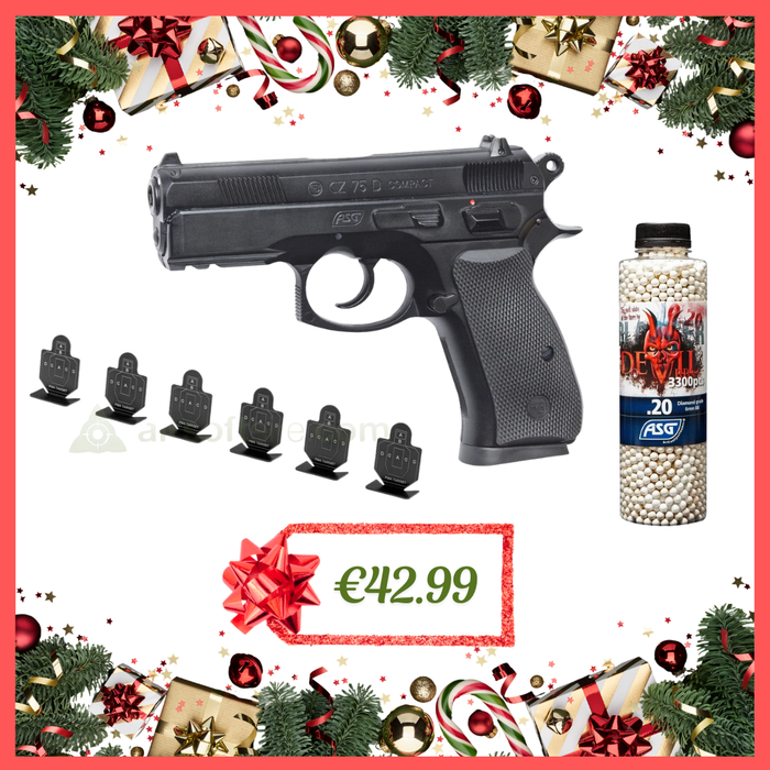 ASG CZ 75D Compact Black Spring Pistol - Christmas Deal