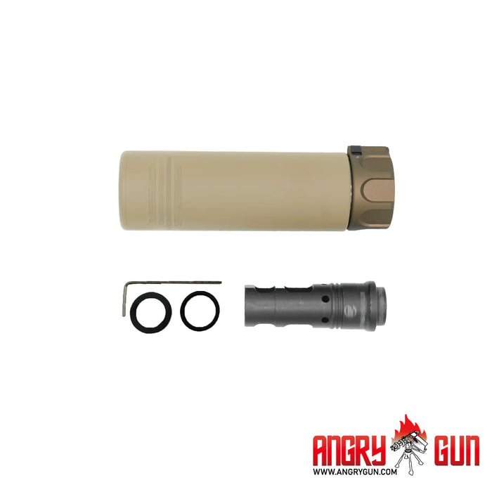Angry Gun SOCOM 556 Mini Silencer with Acetech Tracer Unit - Tan (2026 Edition)
