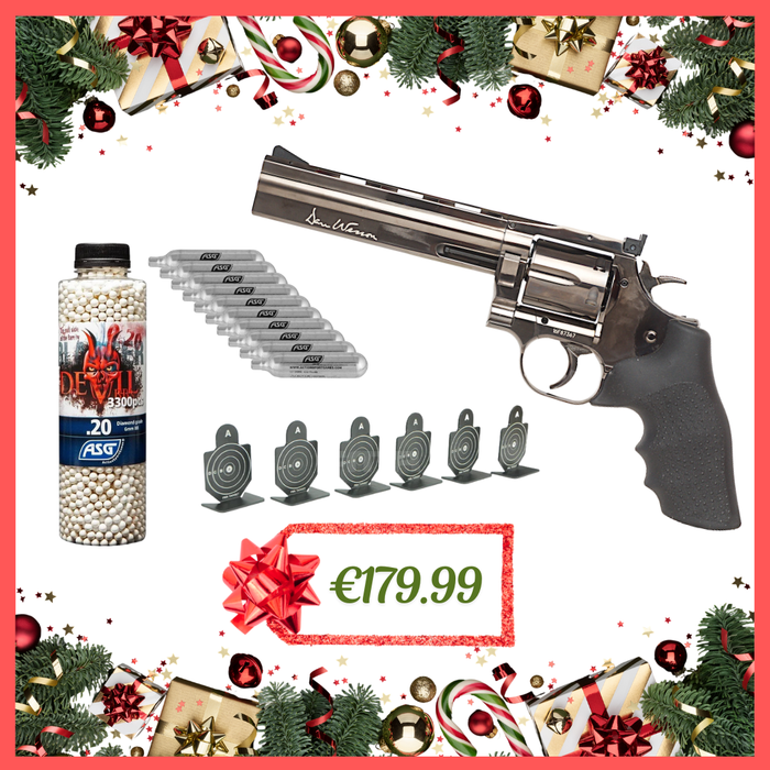 ASG Dan Wesson 715 6" Revolver Steel Grey - Christmas Bundle