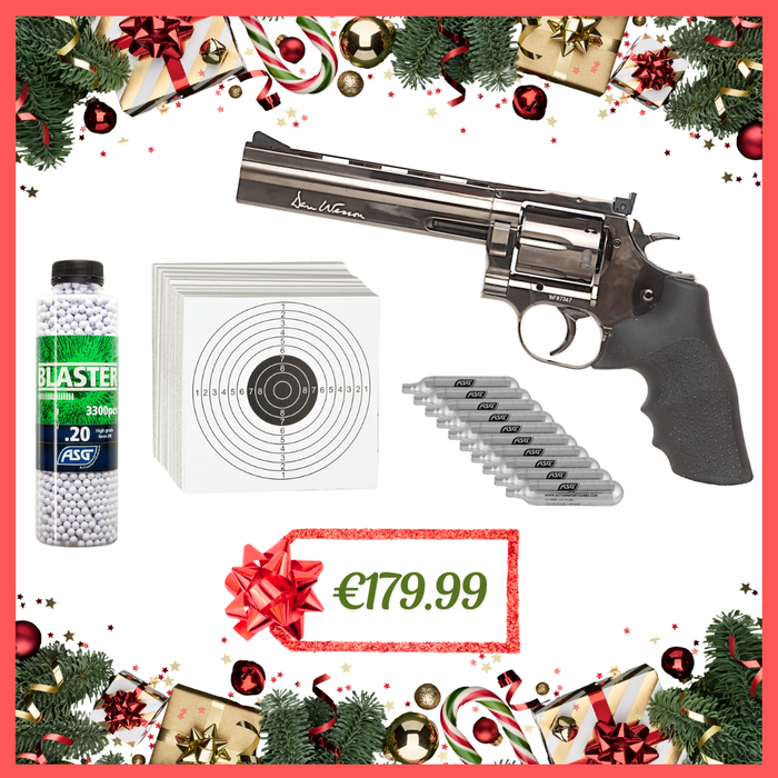 ASG Dan Wesson 715 6" Revolver Steel Grey - Christmas Bundle