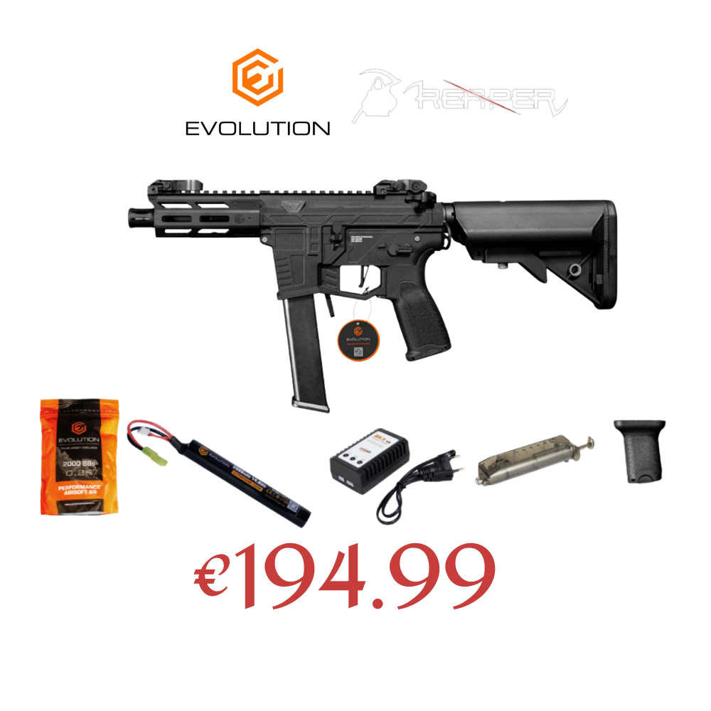 Black Airsoft Rifle & Accessories