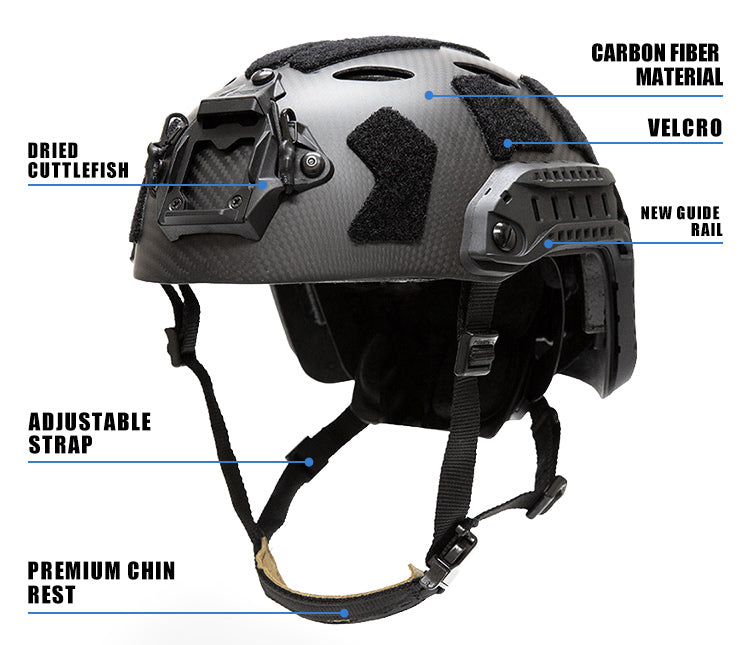 *CLEARANCE* - FMA SF Carbon Fiber Helmet - Black