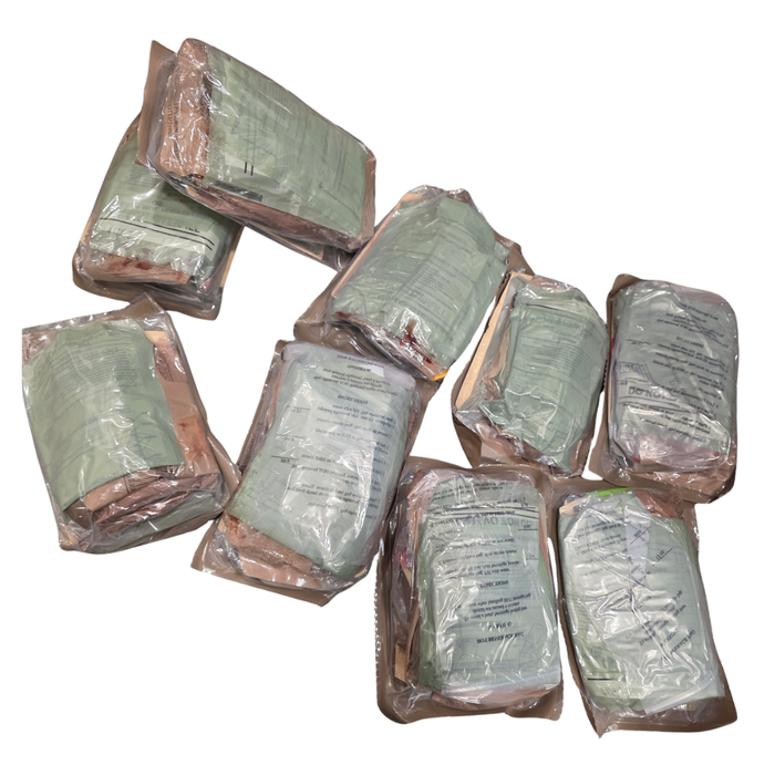 Box of Genuine U.S. Military Surplus MREs (Meal Ready-to-Eat) - Damaged