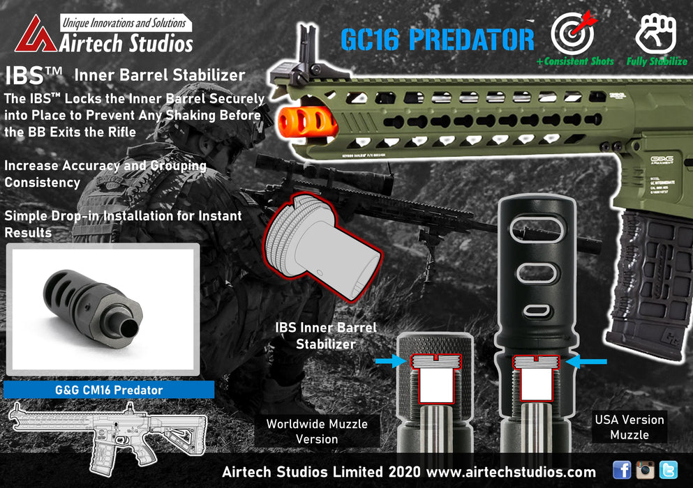 Airtech Studios IBS Inner Barrel Stabilizer - G&G CM16 Predator