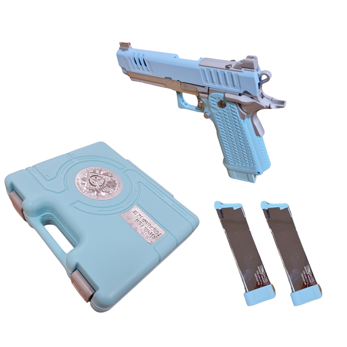Blue Pistol with Case and 2 magazines