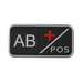 KombatUK Tactical Blood Type Patch - Black - AB+