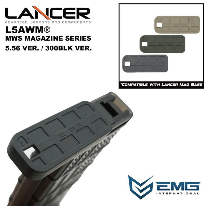 EMG Lancer Systems L5AWM 35rd Gas Magazine for MWS - 300BLK - Smoke